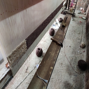 Handmade rug production in Bhadohi